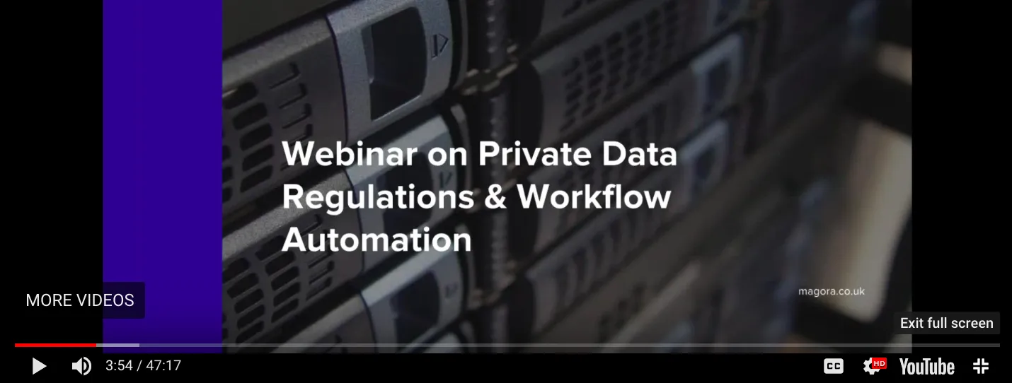 Recording of the Magora GDPR webinar: automate your workflow
