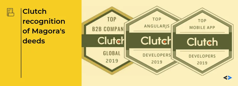 Clutch representative congratulates Magora with awards achieved in 2019